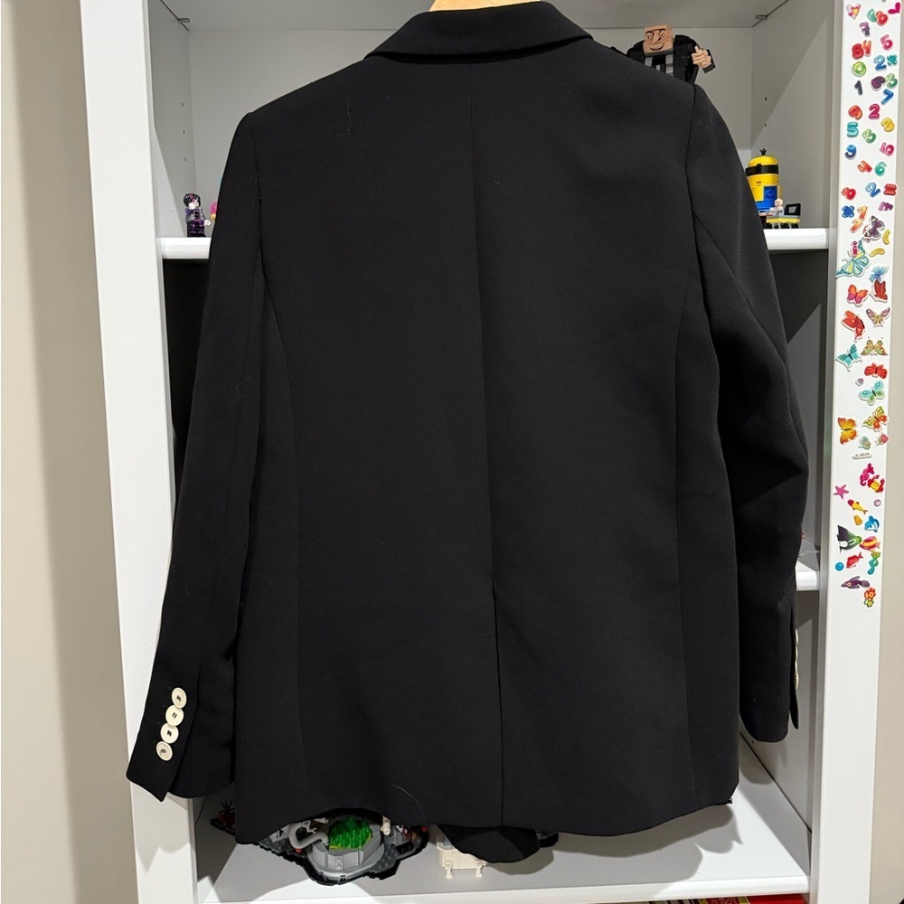 Mango MNG Women’s Double Breasted Black Blazer With Contrast Stitching Size M - Picture 5 of 7